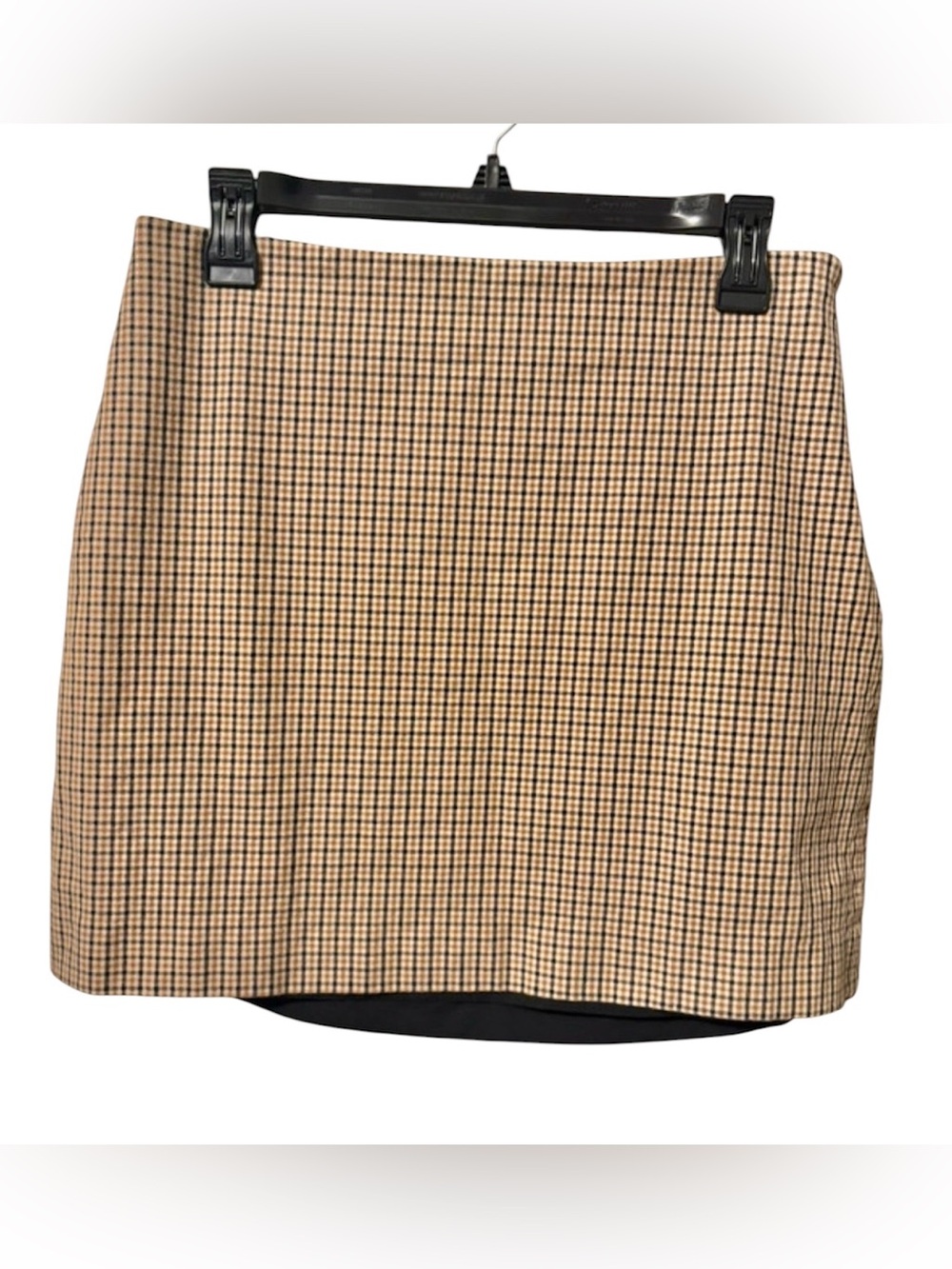 Banana Republic Tan and Black Checked Mini Skirt